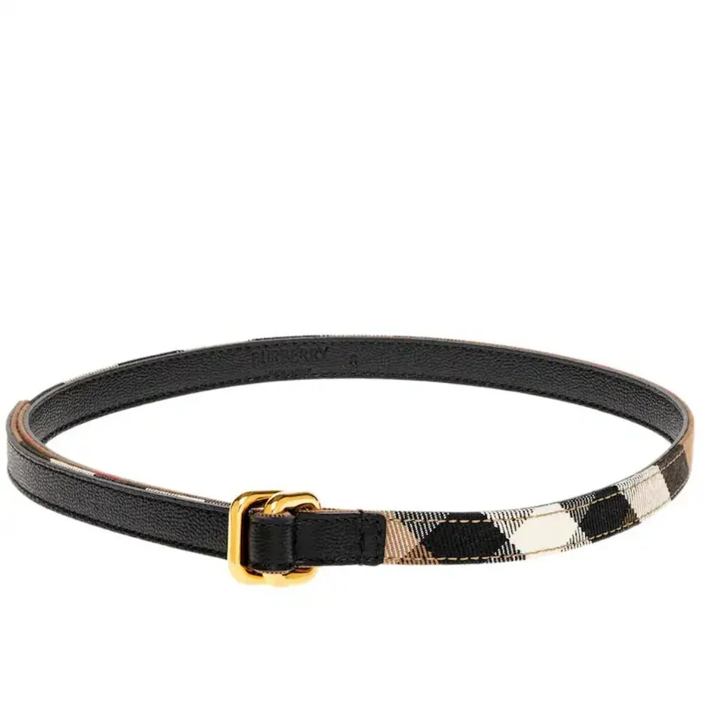 New Burberry Reversible Grainy/House Check Slim Unisex Belt 8084809 1003 Small